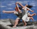 Mujeres corriendo en la playa 2 cubista Pablo Picasso
